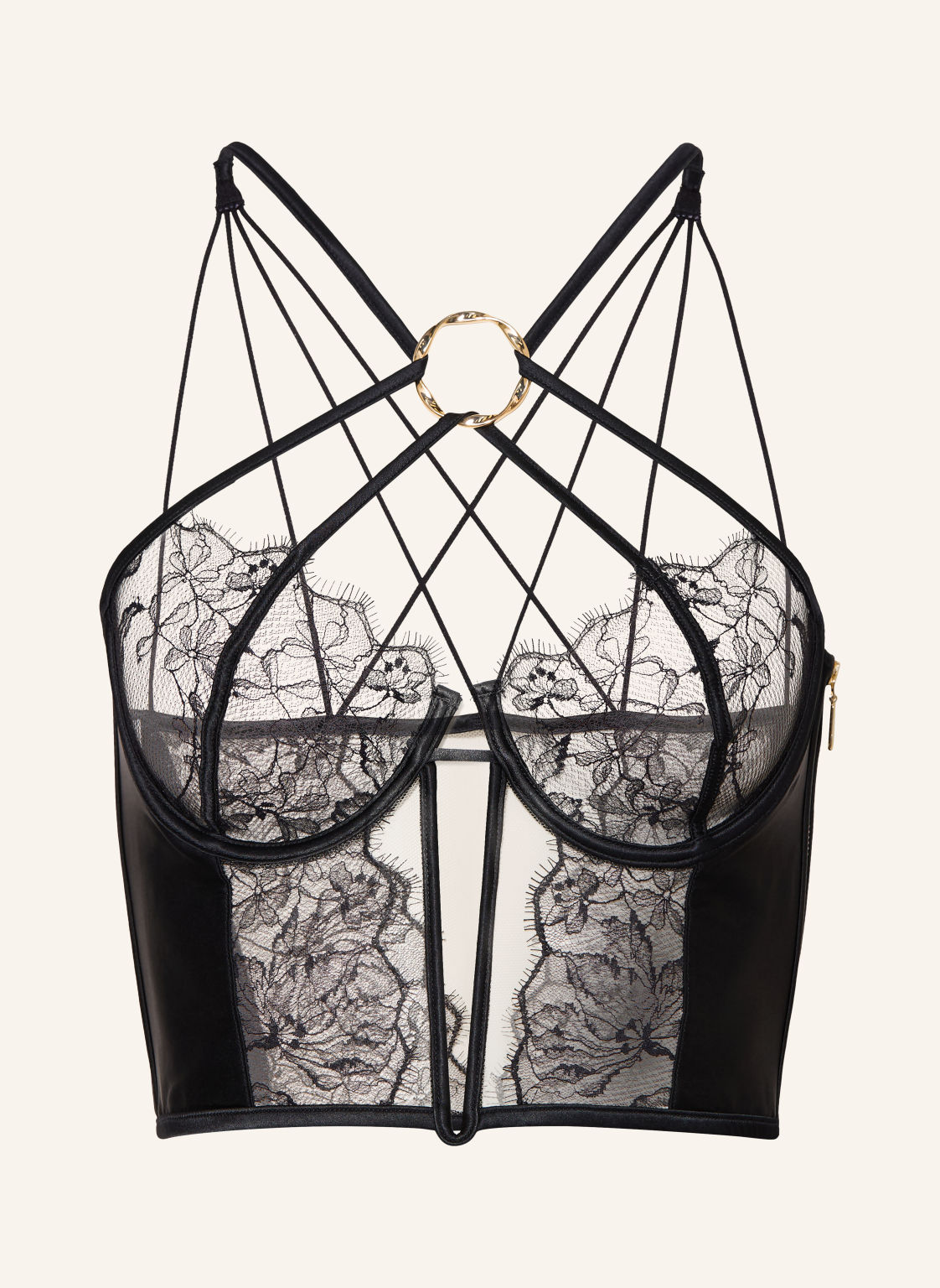 Livy Biustonosz Bustier Dahlia Street Z Wycięciami I Jedwabiem schwarz