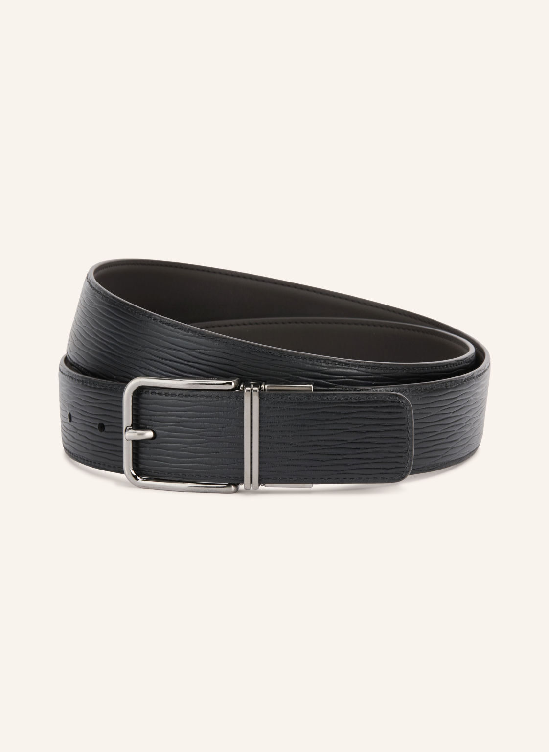Zegna Pasek Skórzany schwarz