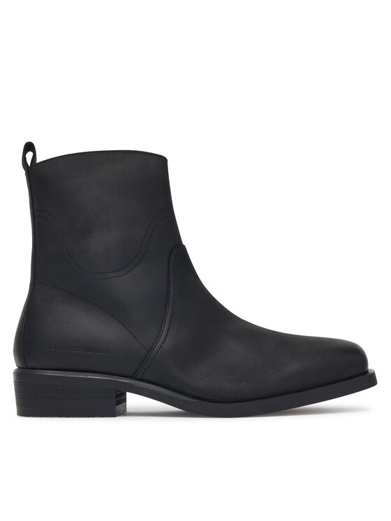Tommy Hilfiger Botki Hilfiger Dressy Lth Biker Boot FM0FM06077 Czarny