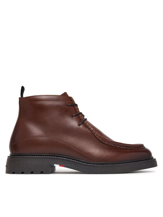 Tommy Hilfiger Trzewiki Corporate Casual Lth Moc Chukka FM0FM05987 Brązowy