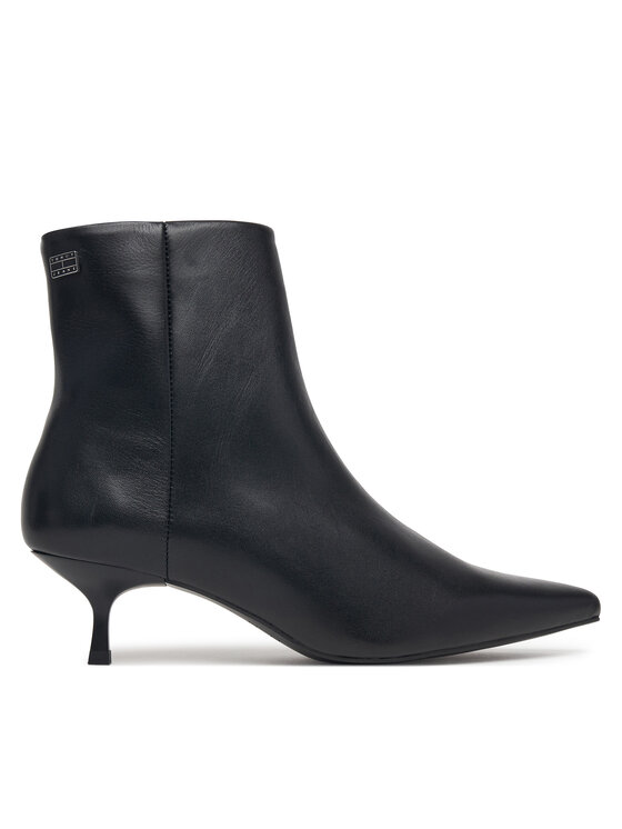Tommy Jeans Botki Tjw Pointed Kitten Heel Boots EN0EN03172 Czarny