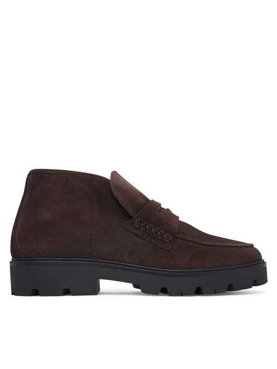 Tommy Hilfiger Botki Th Enamel Charm Loafer Boot FW0FW09680 Brązowy