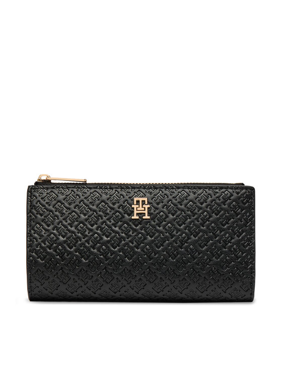 Tommy Hilfiger Portfel Th Icon Long Bifold Mono AW0AW18989 Czarny