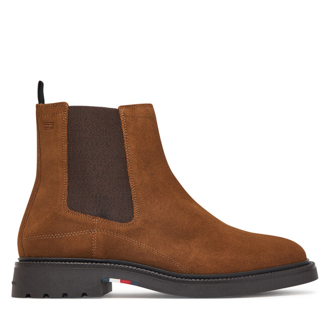 Sztyblety Tommy Hilfiger Corporate Casual Suede Chelsea FM0FM05952 Brązowy