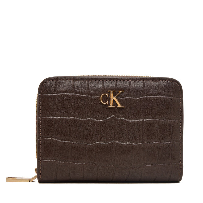 Portfel Calvin Klein Ck Croc Medium Flap Zip Around LV04F1095G Brązowy