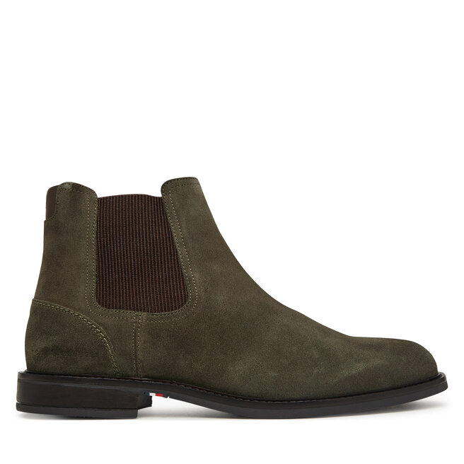 Sztyblety Tommy Hilfiger Corporate Dressy Suede Chelsea FM0FM05953 Khaki