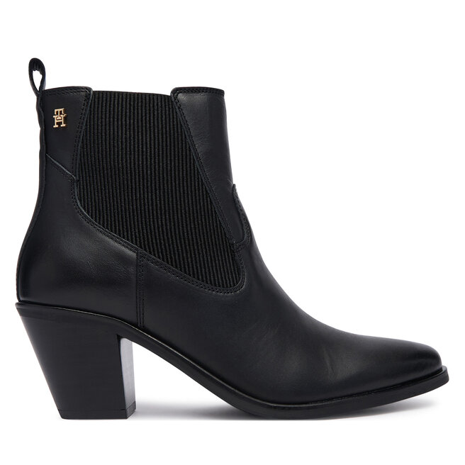 Botki Tommy Hilfiger Leather Western Chelsea Boot FW0FW09582 Czarny