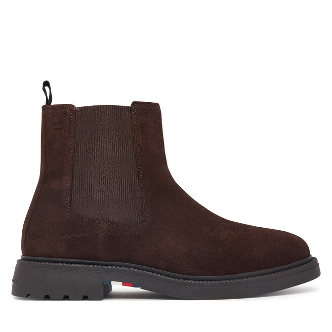 Sztyblety Tommy Hilfiger Corporate Casual Suede Chelsea FM0FM05952 Brązowy