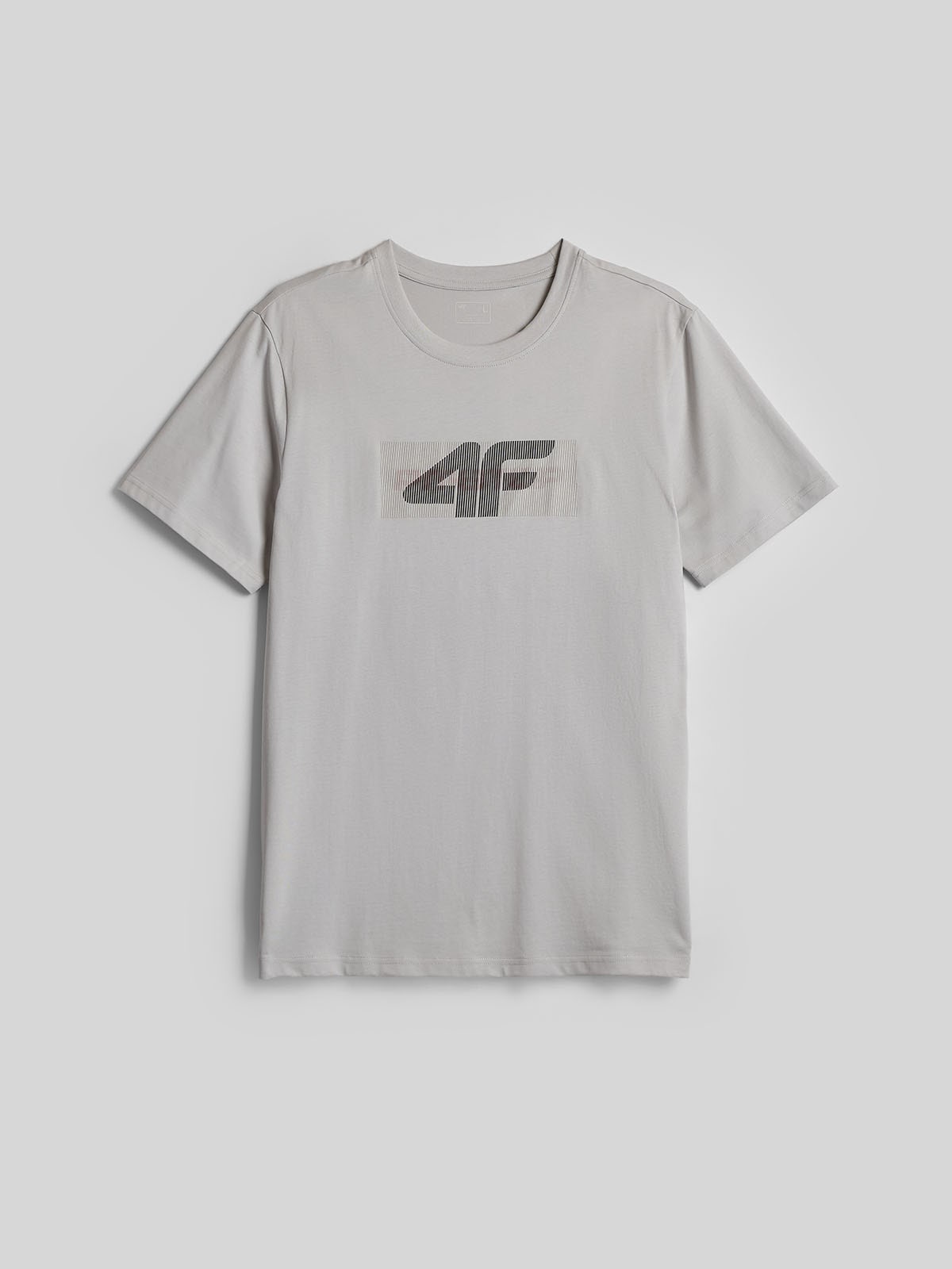4F T-shirt regular z nadrukiem męski - szary S