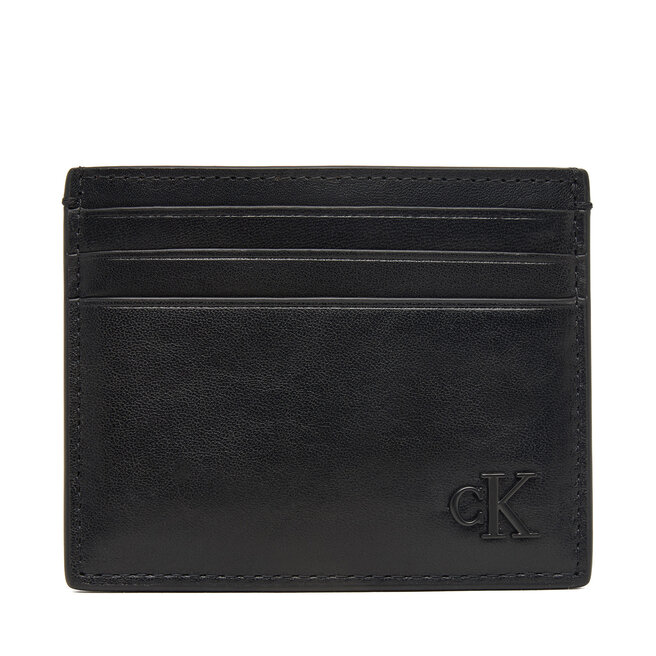 Etui na karty kredytowe Calvin Klein Bold Ck Suede Cardholder LV04D1363G Czarny
