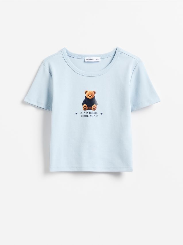 Reserved - T-shirt z nadrukiem - jasnoniebieski