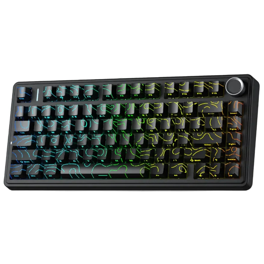 AULA - F75 Wireless Mechanical Keyboard - Bezprzewodowa Klawiatura Mechaniczna - Black Countour AF75BCSV