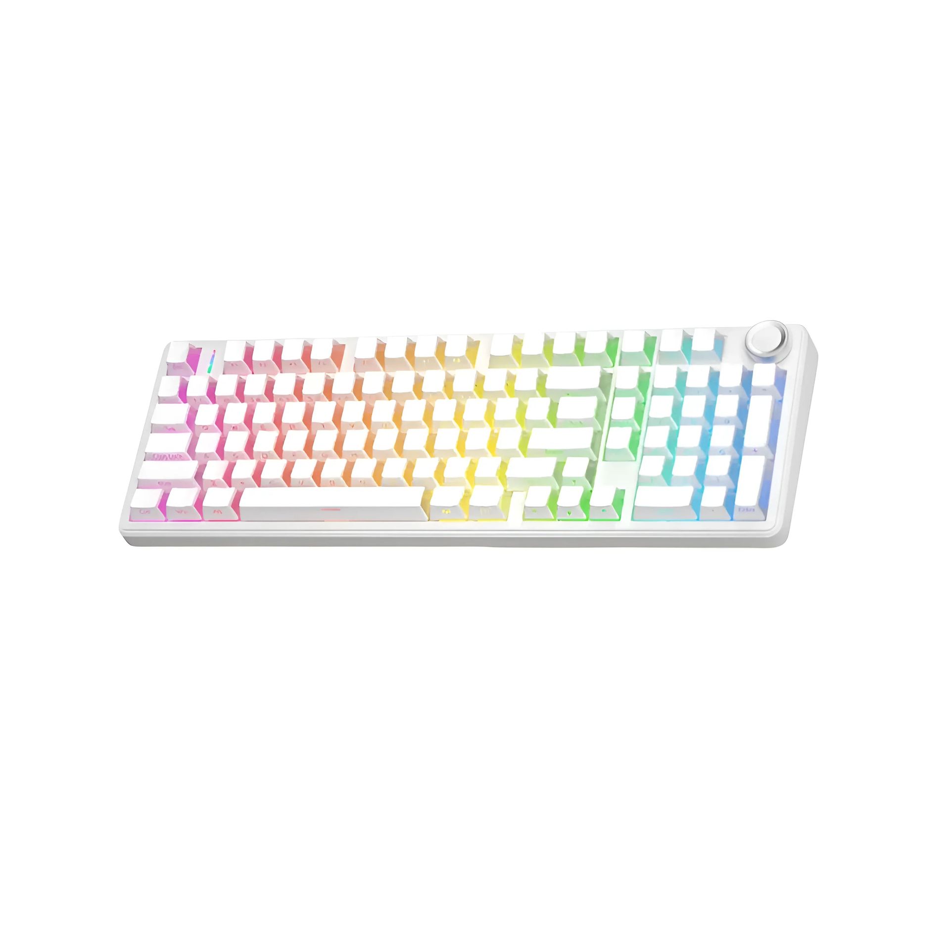 AULA - F99 Pro Wireless Mechanical Gaming Keyboard White Side-Printed - Bezprzewodowa Klawiatura Mechaniczna AF99PROSSCCWHT