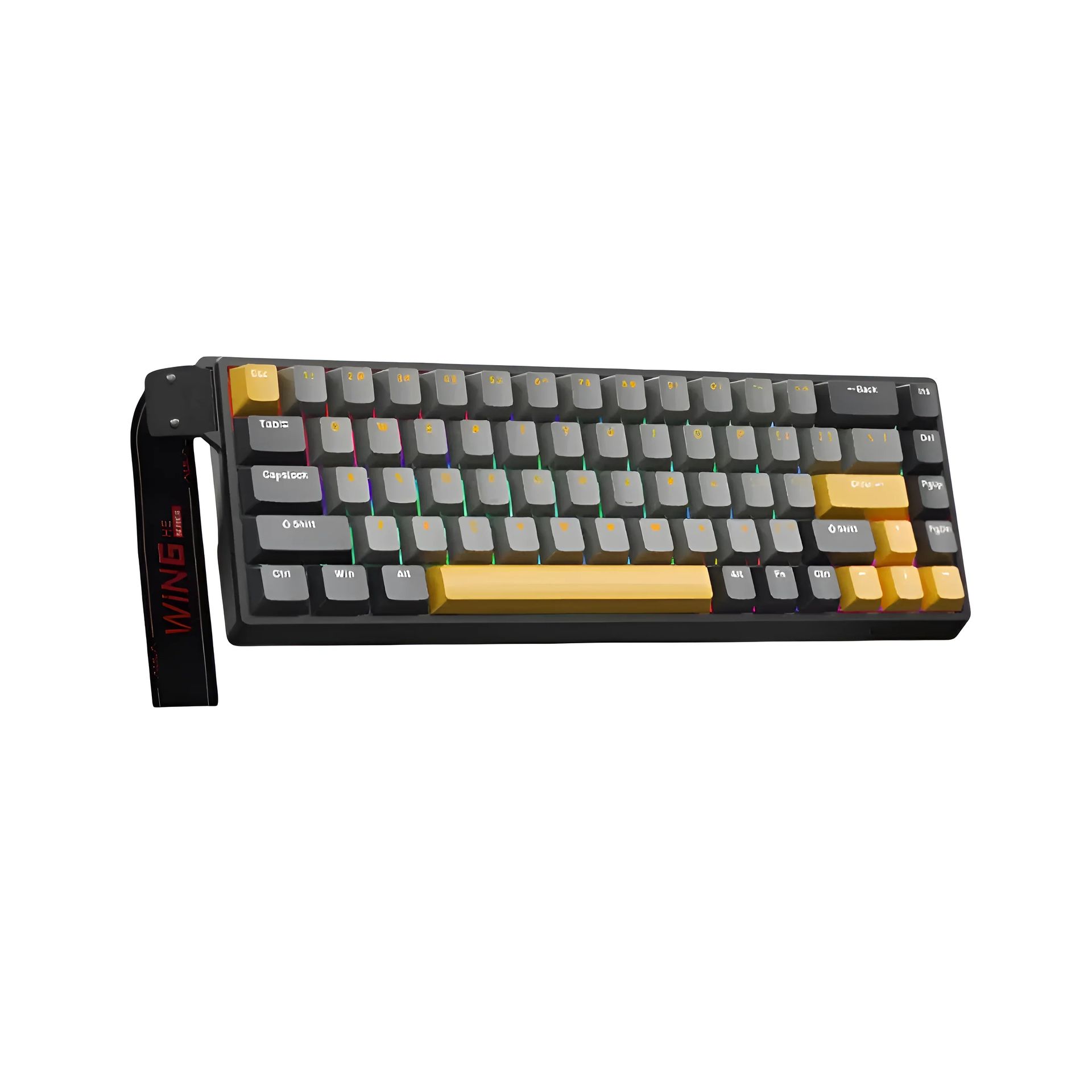 AULA - WIN 68 MAX Keyboard Gray & Yellow & Black - Kompaktowa Klawiatura Mechaniczna MAX AWIN68MAXSWCMSGRYLWBLK