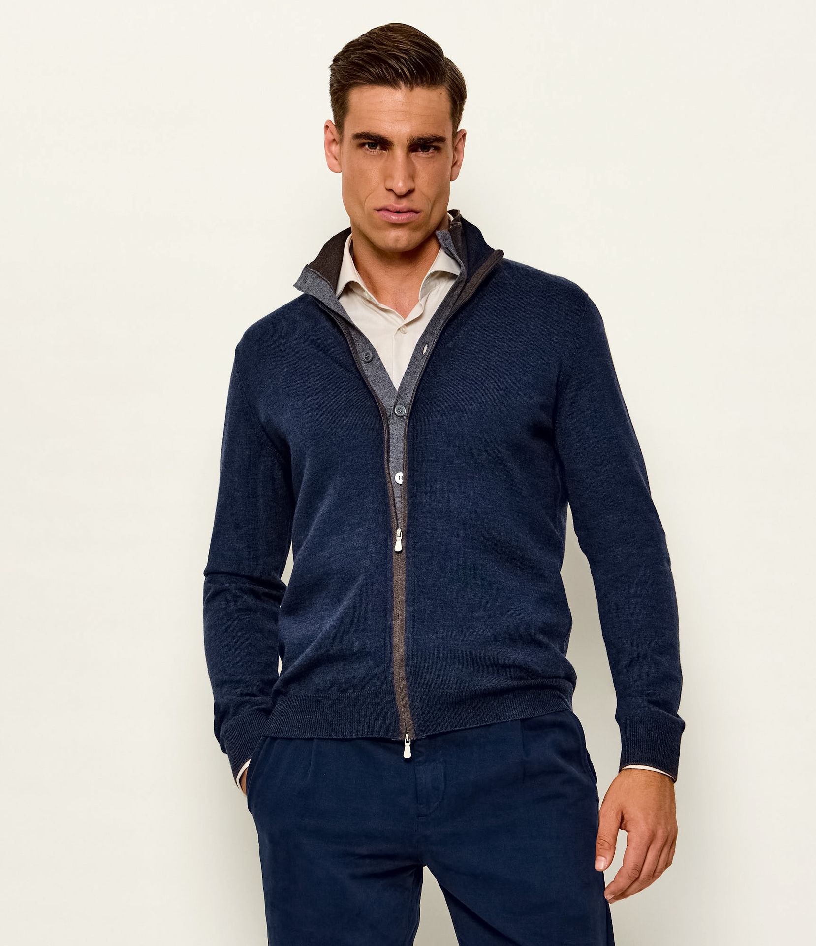 Gran Sasso Wełniany sweter Slim Fit