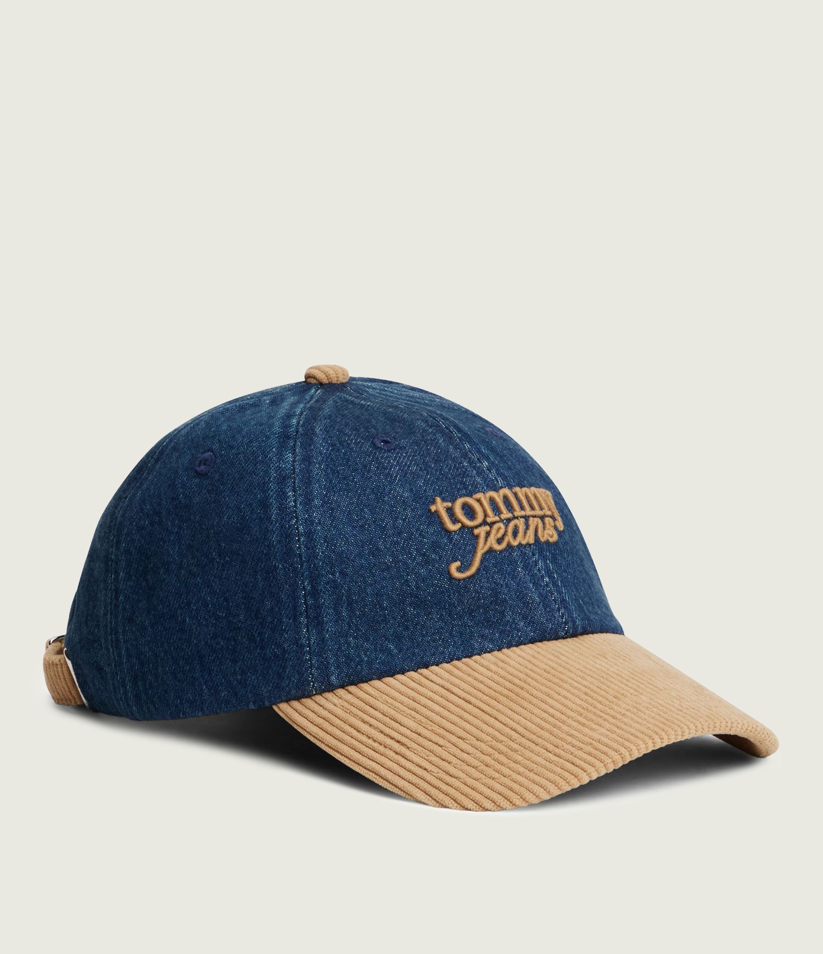 Tommy Jeans Jeansowa bejsbolówka Script sztruks
