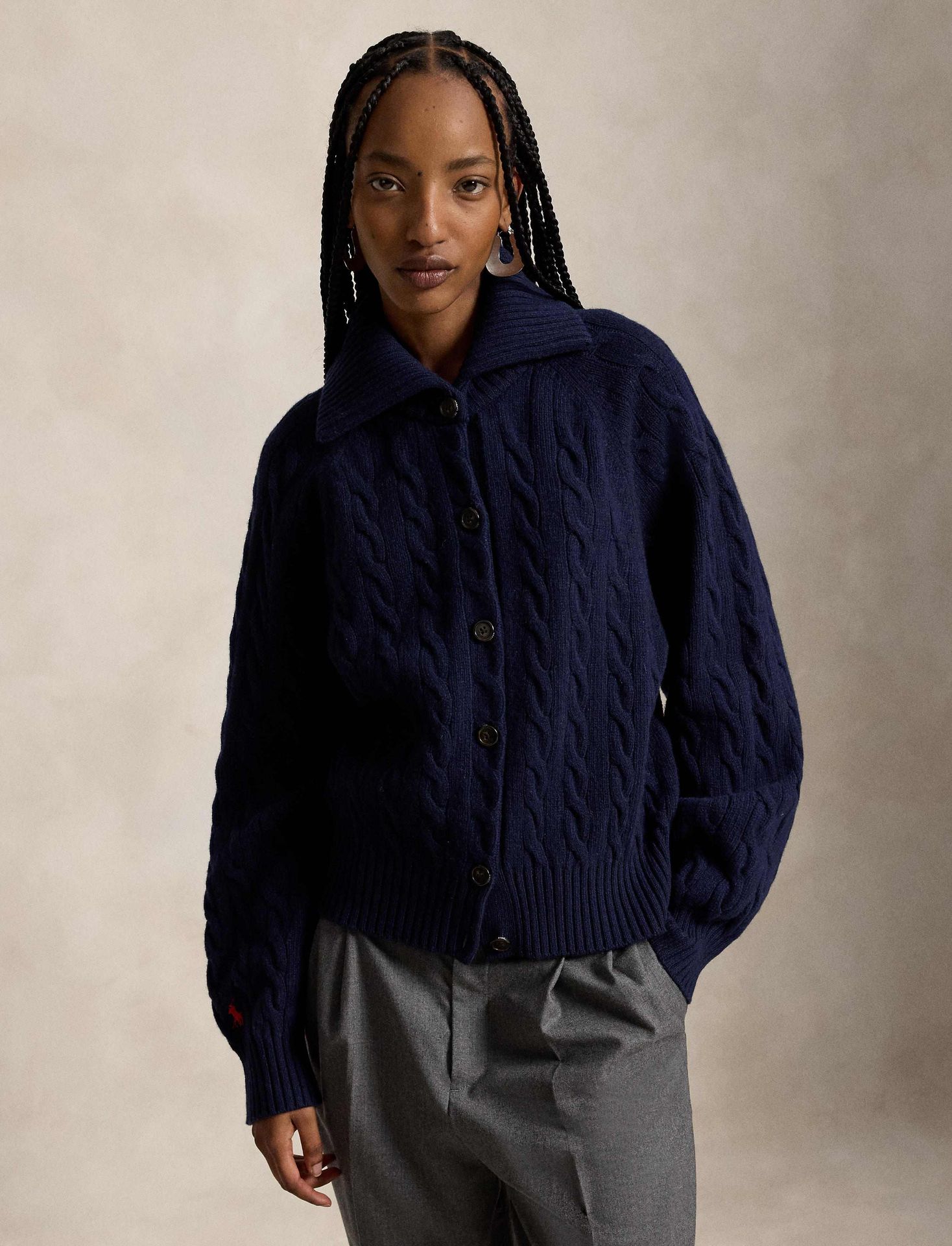 POLO RALPH LAUREN Wełniany kardigan Relaxed fit z dodatkiem kaszmiru