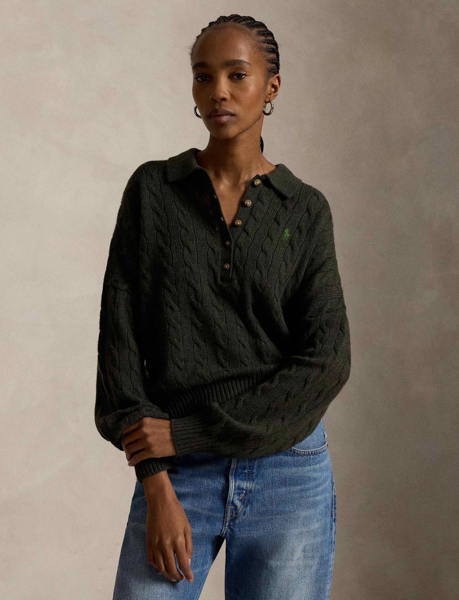POLO RALPH LAUREN Wełniany sweter Oversize fit z dodatkiem kaszmiru