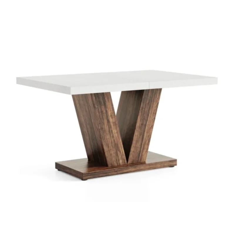 Rustykalny prostokątny stół do jadalni Maisentiel 120x80x75 cm dla 4-6 osób, solidny blat o grubości 4 cm