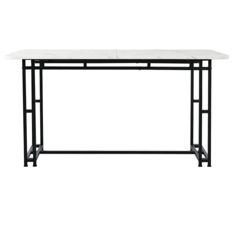 Nowoczesny stół jadalniany 120x70cm z czarnymi metalowymi nogami, lekki prostokątny blat z MDF