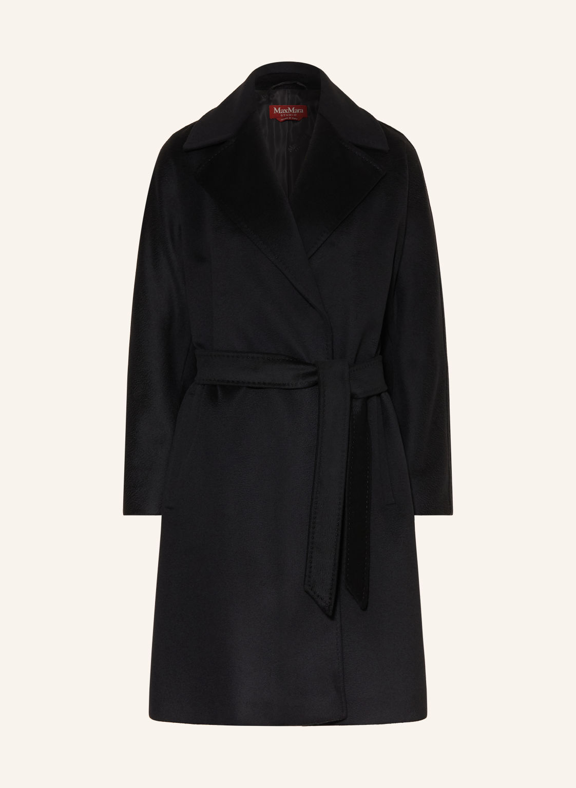 Max Mara Studio Płaszcz Wełniany Dravenna schwarz
