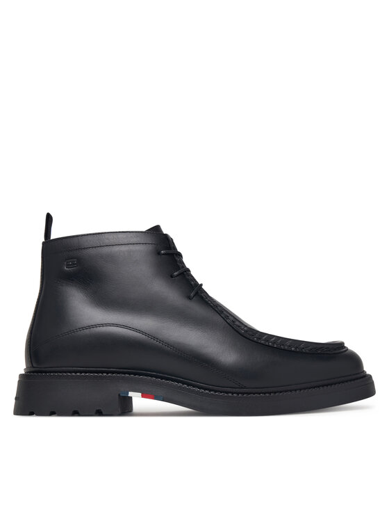 Tommy Hilfiger Trzewiki Corporate Casual Lth Moc Chukka FM0FM05987 Czarny