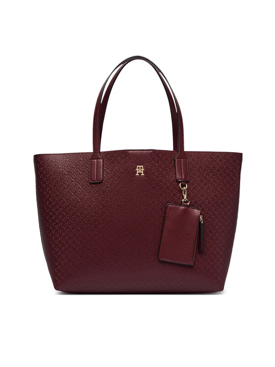 Tommy Hilfiger Torebka Th Icon Tote Mono AW0AW19004 Bordowy