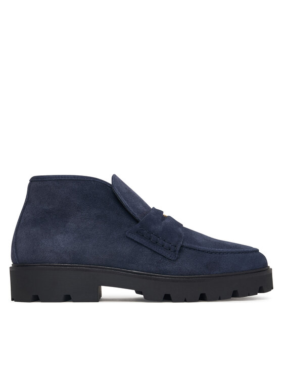 Tommy Hilfiger Botki Th Enamel Charm Loafer Boot FW0FW09680 Granatowy