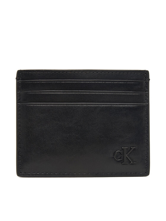 Calvin Klein Etui na karty kredytowe Bold Ck Suede Cardholder LV04D1363G Czarny