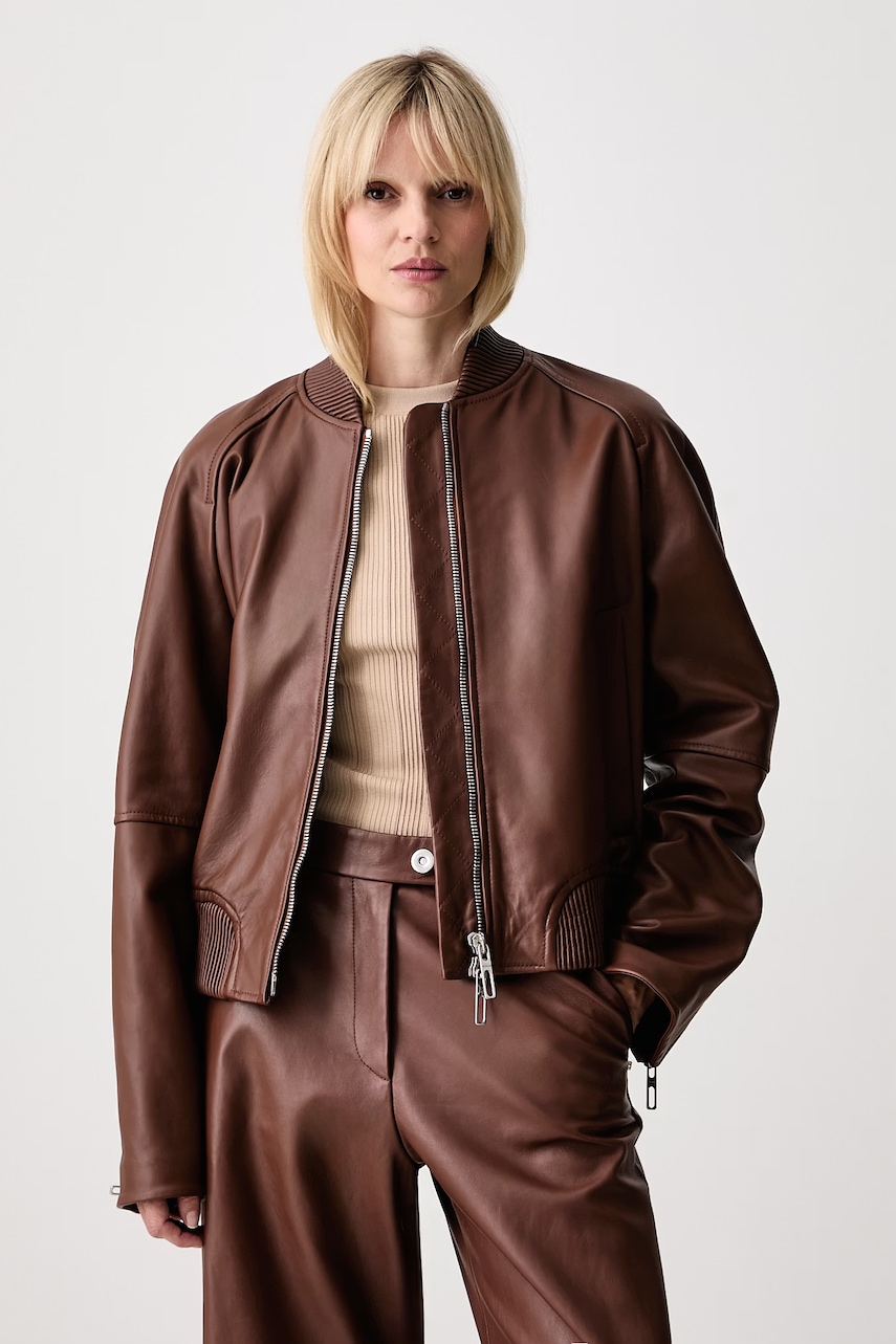 Sportmax Amour bomberka damska skórzana