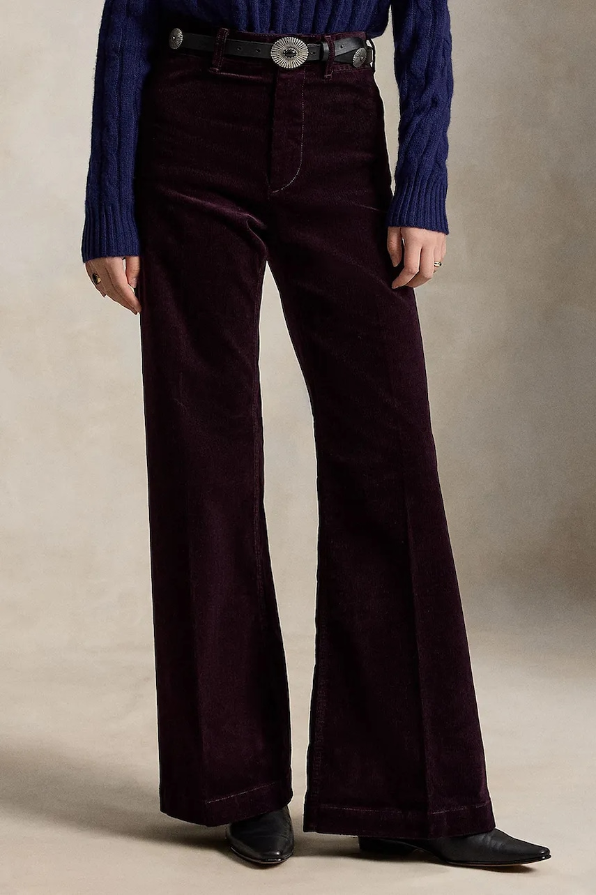 Polo Ralph Lauren spodnie flare z bawełną damskie