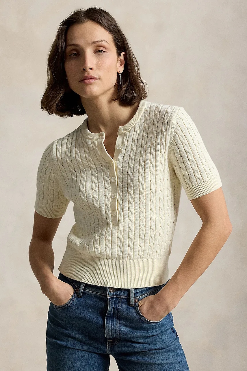 Polo Ralph Lauren sweter z krótkim rękawem bawełniany damski