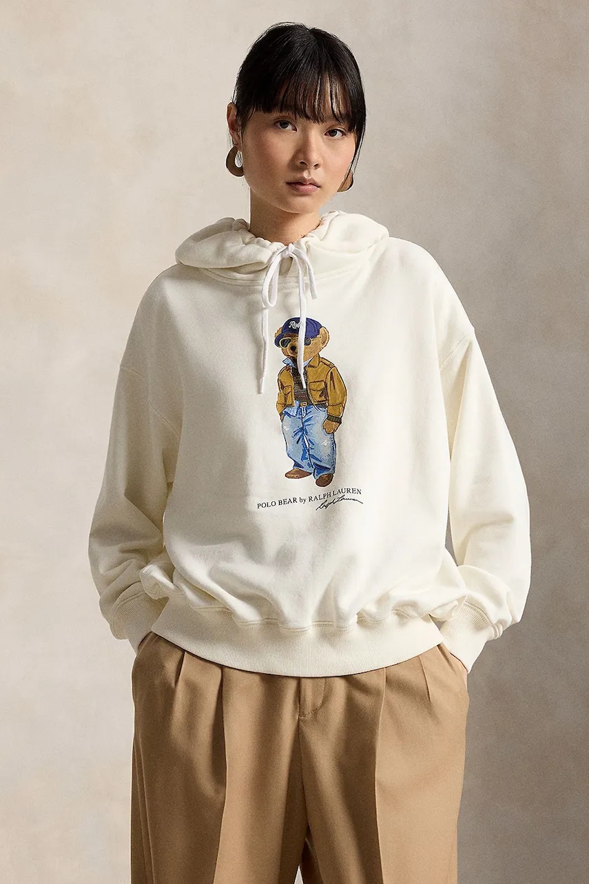 Polo Ralph Lauren bluza z kapturem z bawełną damska