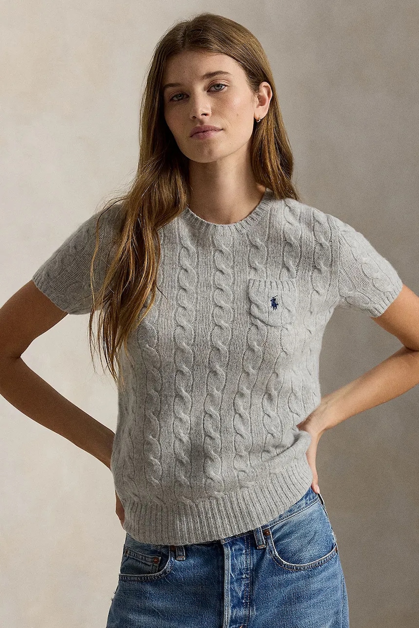 Polo Ralph Lauren sweter z krótkim rękawem wełniany damski