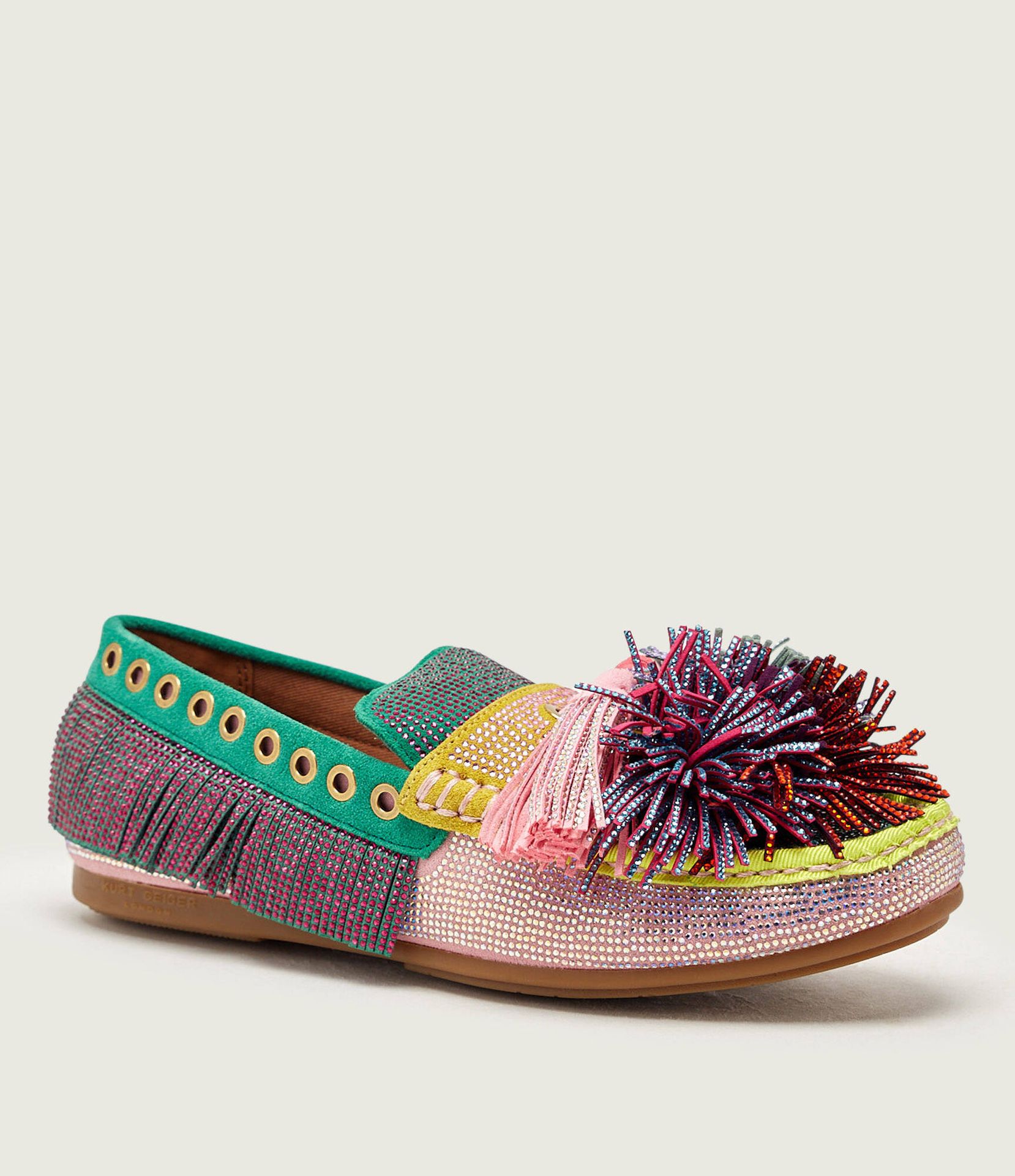 Kurt Geiger Mokasyny Pom Pom zamsz