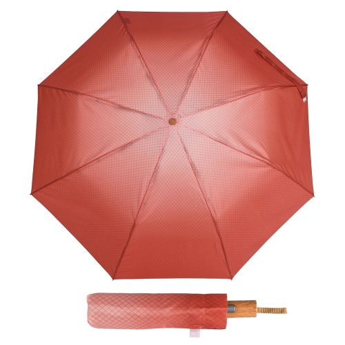 Parasol Damski Półautomatyczny Składany Romby Pomarańczowy Do Torebki