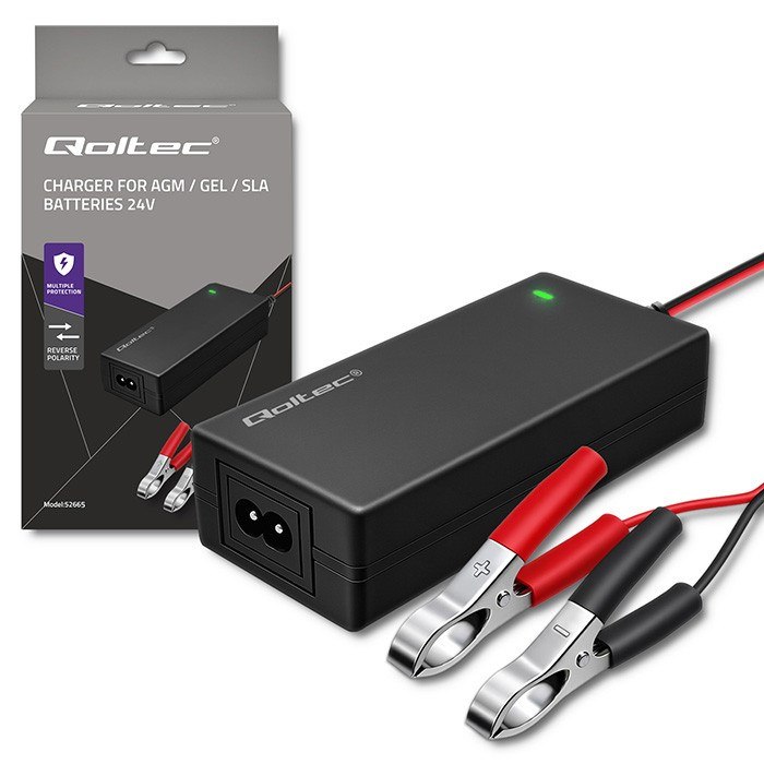 QOLTEC ŁADOWARKA DO AKUMULATORA AGM GEL STD PROSTOWNIK 24V 2A 48W LED