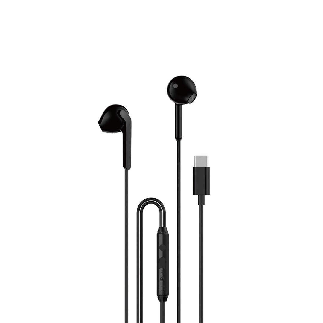 Dudao Słuchawki przewodowe douszne USB-C 1.2m - czarne 1030337