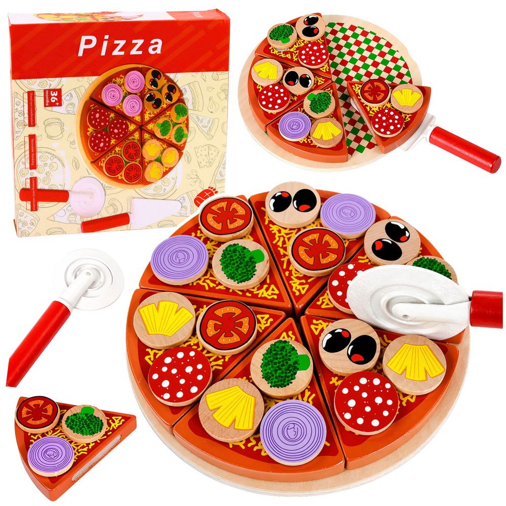 Drewniany Zestaw Do Krojenia Pizza Na Rzepy Kółko Do Krojenia Deska