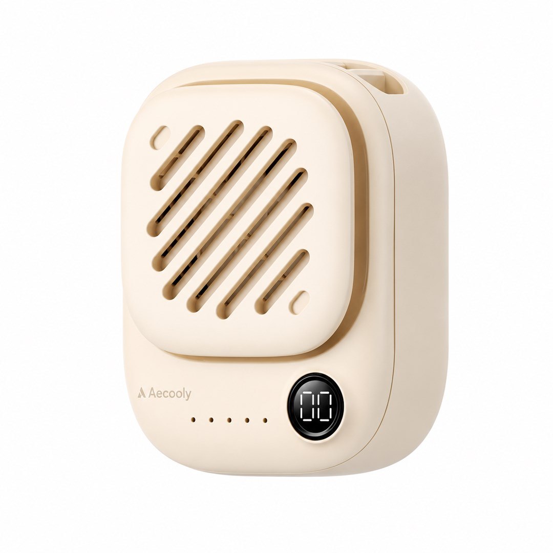 Aecooly Click 01 Mini przenośny wentylator na szyję - beżowy