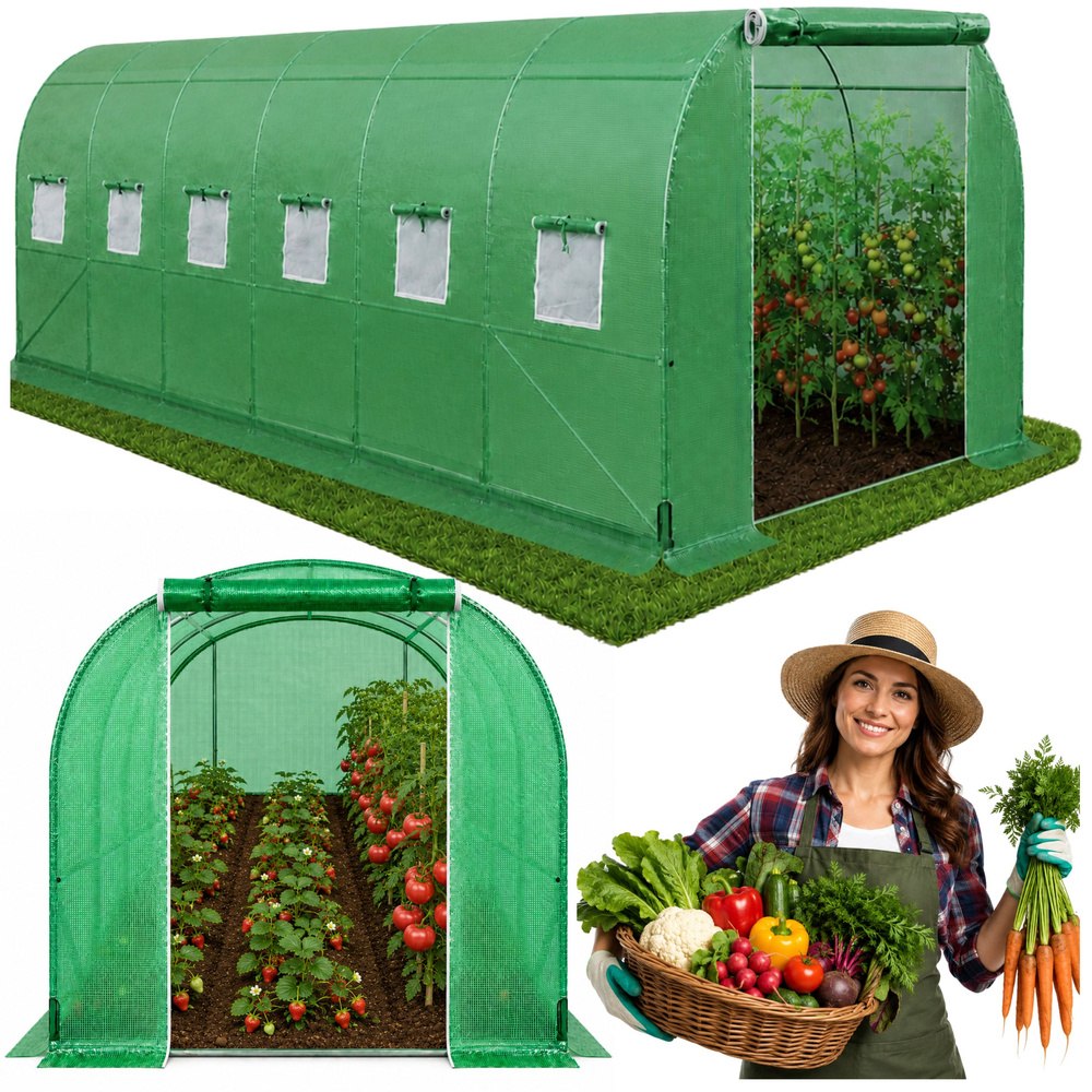 LEAN Tunel Ogrodowy Foliowy PRO Stelaż 25MM 12x3x2M 36M²