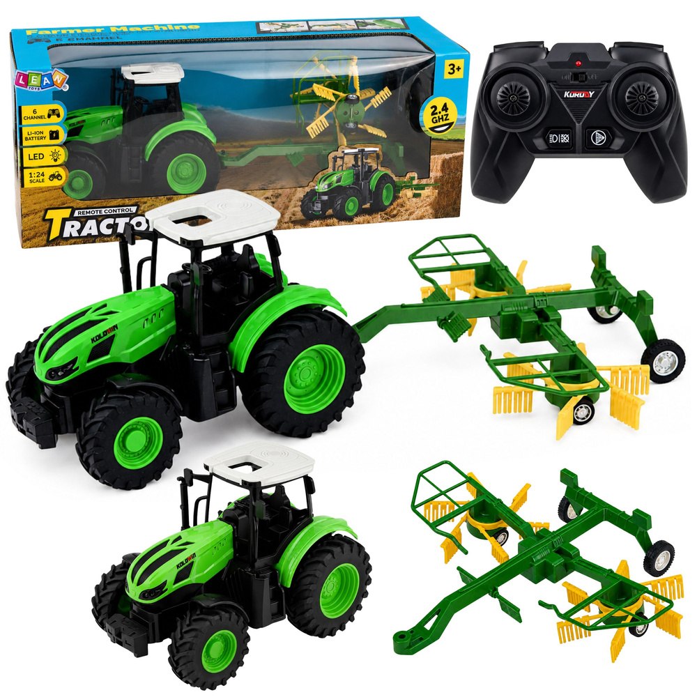 Traktor Rolniczy ze Zgrabiarką Zdalnie Sterowany RC Światła 1:24