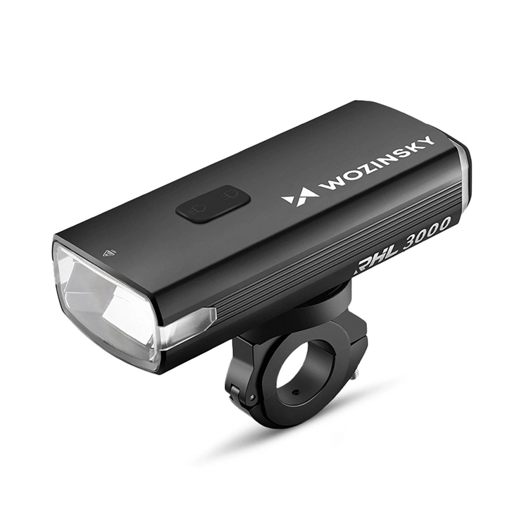 Lampka rowerowa przednia z kablem USB-C 3000 lm - czarna