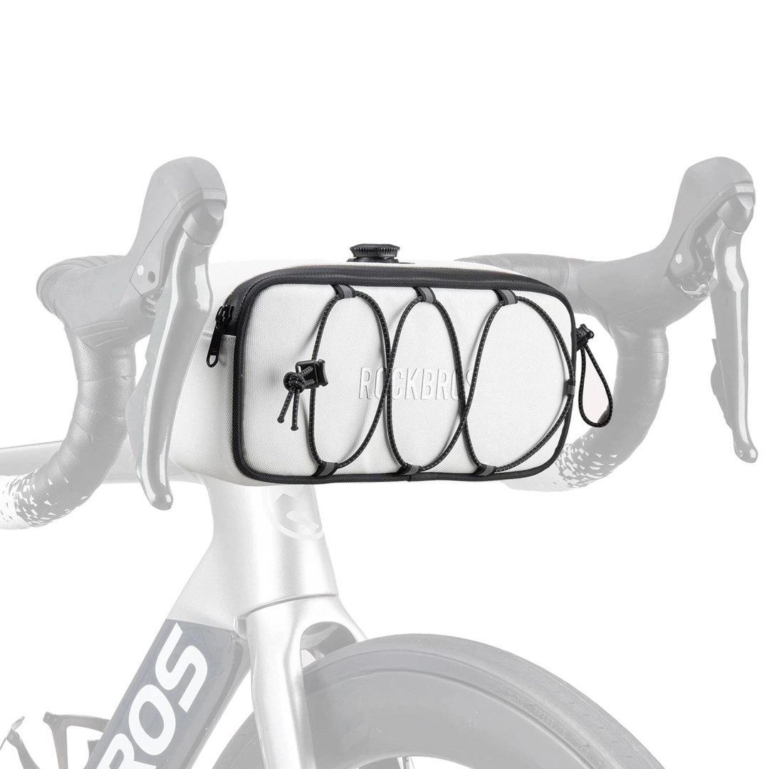 Torba sakwa rowerowa na kierownicę wodoodporna 1.9 l - biała