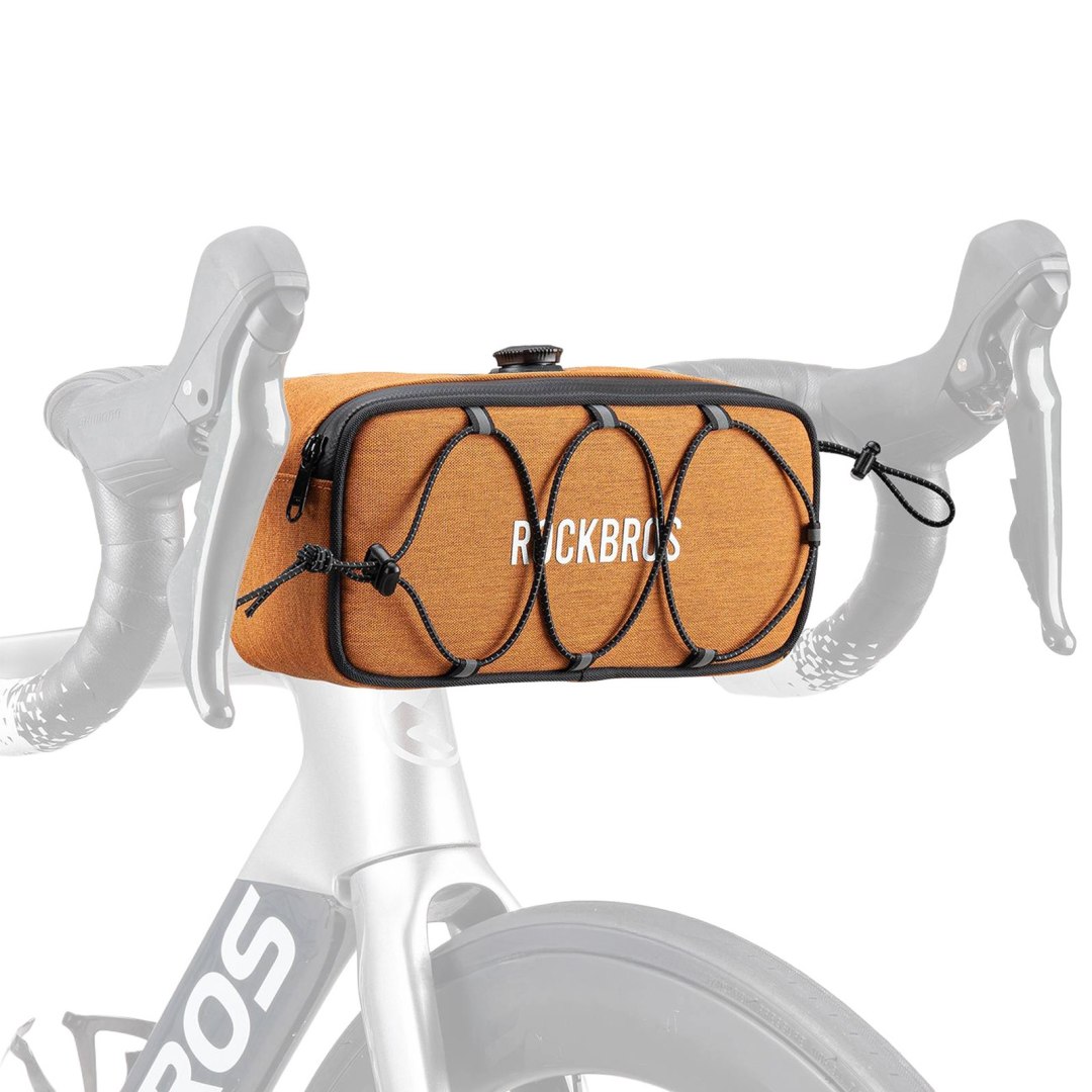 Torba sakwa rowerowa na kierownicę wodoodporna 1.9 l - pomarańczowa