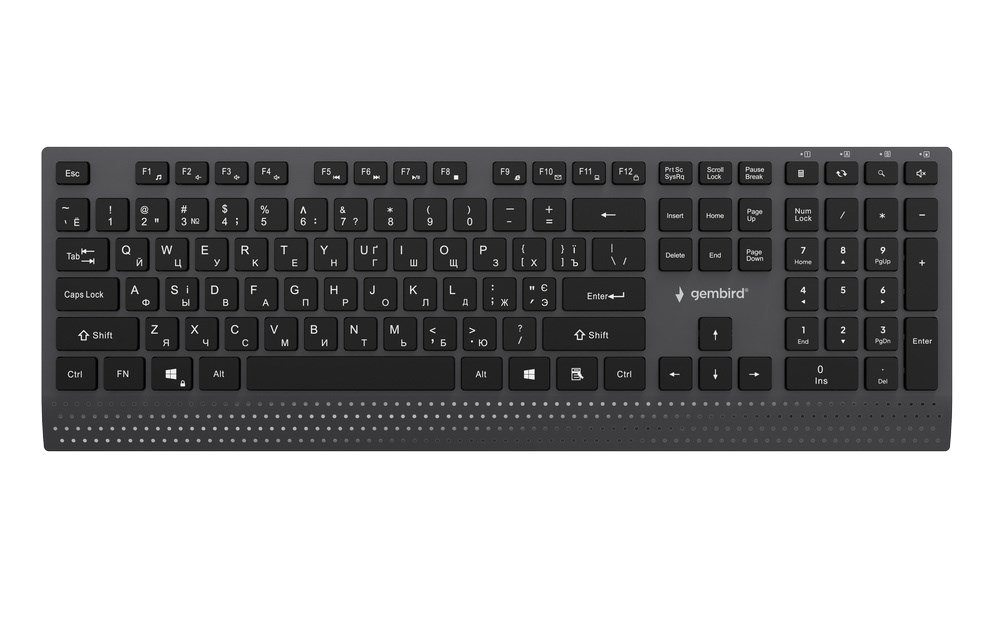 GEMBIRD PRZEWODOWA KLAWIATURA MULTIMEDIALNA SLIM USB-C, RU LAYOUT, CZARNA KB-MCH-06-CYRL