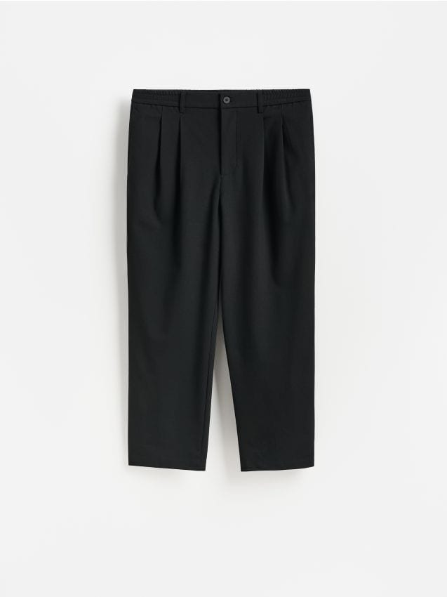 Reserved - Spodnie jogger z dodatkiem wiskozy - czarny