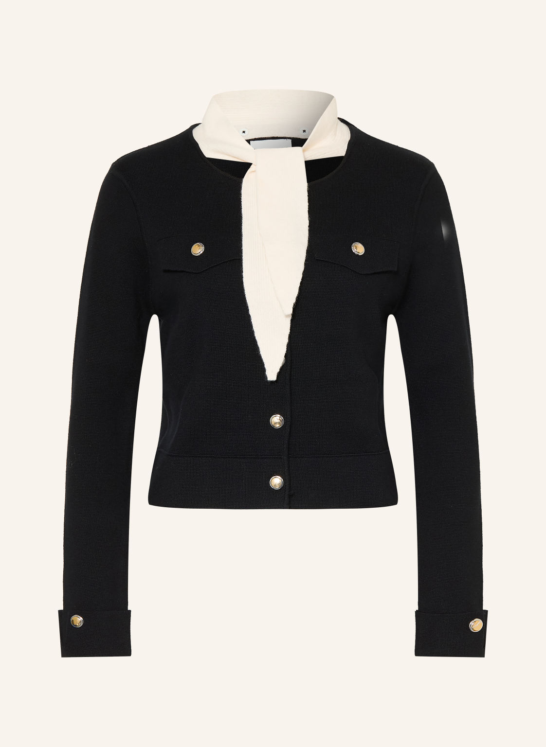 Claudie Pierlot Kardigan Z Odpinanym Kołnierzem beige