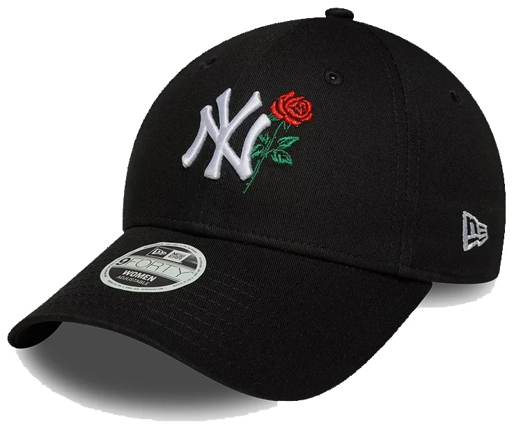 Czapka z daszkiem damska NEW ERA NYY MLB Flower Icon 9FORTY czarna