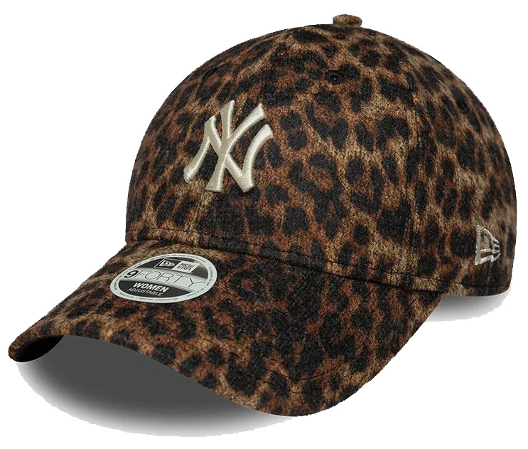 Czapka z daszkiem NEW ERA damska NYY Cosy Leopard 9FORTY brązowa